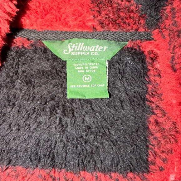 Red and Black Plaid Fleece Stillwater Supply Jacket - Picture 2 of 7